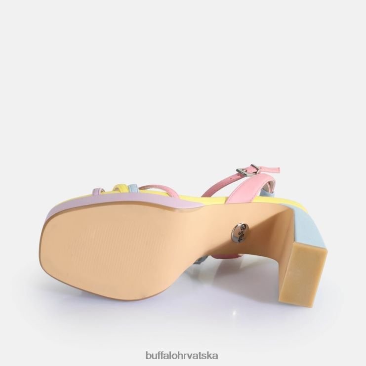 pastel multi Buffalo veganske sandale s petom u kavezu trešnje |sandale TDD6T310